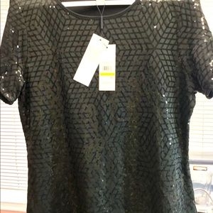 Cavin Klein black sparkling blouse